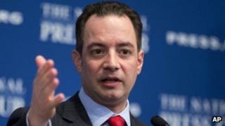 Republican National Committee (RNC) Chairman Reince Priebus speaks at the National Press Club in Washington 18 March 2013 file photo