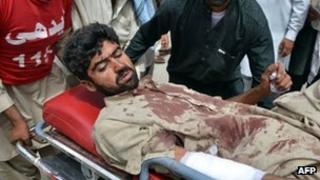 An injured man after an attack in Quetta. Photo: 16 August 2013