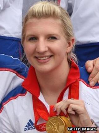 Rebecca Adlington with her Olympic Gold medals