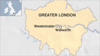 Map showing Walworth