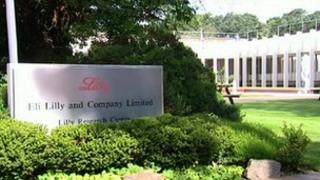 Sign outside Eli Lilly office