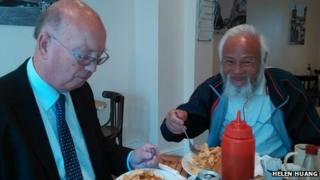 John Beeston and Chen Guanming in Ormskirk, Lancashire