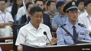 Bo Xilai (L), former Communist Party chief of the south-western city of Chongqing, speaks during his trial in Jinan, Shandong province, 23 August 2013, in this still image taken from China Central Television (CCTV).