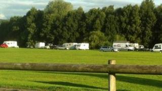 Caravans on football pitches