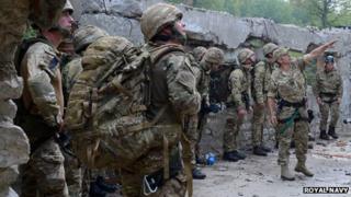 Royal Marines Commandos training in Albania, August 2013