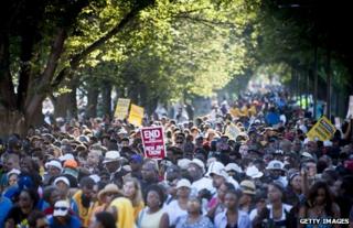 Marchers in Washington DC, 24 August
