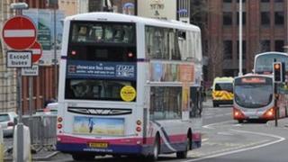 Buses in Old Market, Bristol
