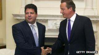 Fabian Picardo, left, with David Cameron