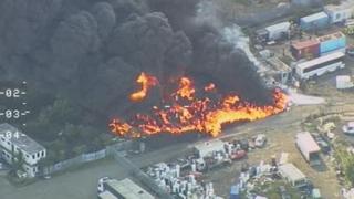 Police helicopter photo of the Gravesend fire