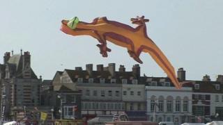 A lizard kite at Weymouth Kite Festival