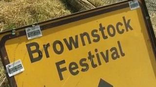 Brownstock festival sign