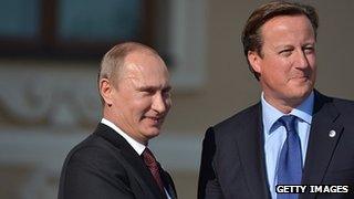 Vladimir Putin and David Cameron