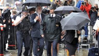 dave lee travis arriving at old bailey