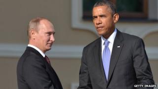 Vladimir Putin and Barack Obama