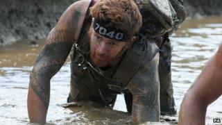 James Simpson taking part in the Spartan Race