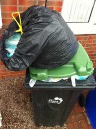 Full wheelie bin