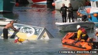 Freedom Surf trailer in Newquay Harbour
