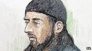 Artist's impression of Haroon Rashid Aswat
