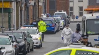 The scene in Hastings Street, Luton