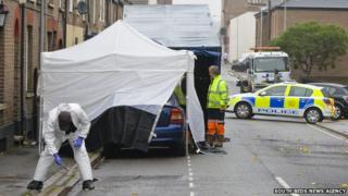 The scene in Hastings Street, Luton