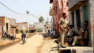 Police at the scene of the crime in Rohtak