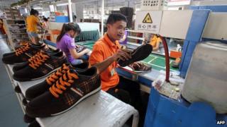 A worker at a factory in China