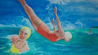 Painting of an Isle of Man tourism poster