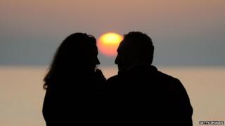 Lovers in the Italian sunset