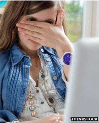 Young girl on laptop