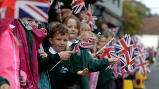 The 1st Battalion the Yorkshire Regiment march through Warminster, Wiltshire