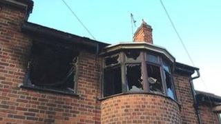 The fire-hit house in Leicester