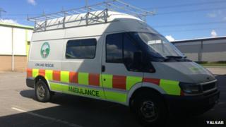 The transit van which was damaged in a break in