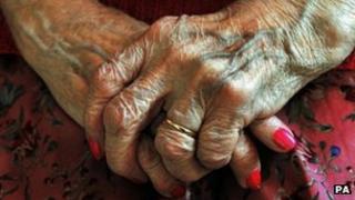 Elderly woman's hands
