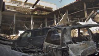 A car park at the Westgate which collapse during the siege, 28 September 2013