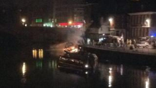 The scene of the fire on the River Ouse in York
