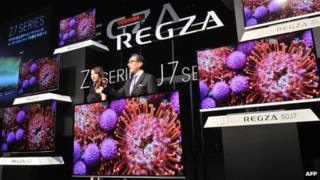 Toshiba TVs on display