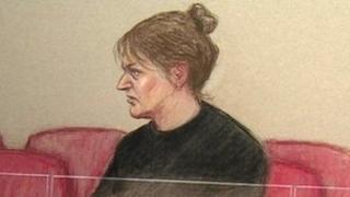 court sketch of Amanda Hutton