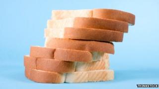 Sliced white bread