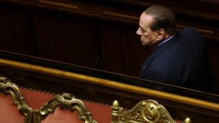 Silvio Berlusconi attends a vote of confidence in the government