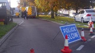 Part of North Avenue has been cordoned off and a decontamination tent set up