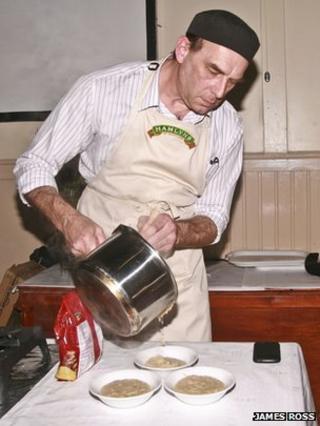 John Boa serving up his award-winning porridge