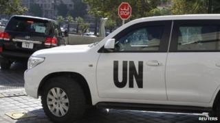 Chemical weapons inspectors in Syria, 5 October 2013