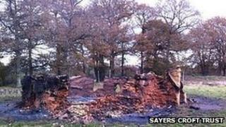 Remains of the roundhouse after the fire