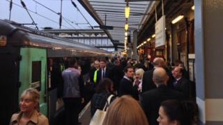 Delayed commuters, Ipswich Railway Station