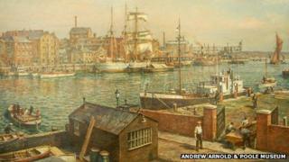 Poole Quay from the Shipwrights' Arms by Bernard Gribble