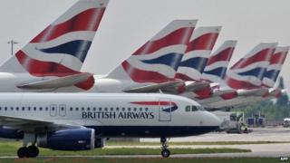 British Airways jets at Heathrow Terminal Five (file image)