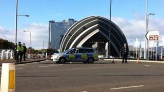 Outside the SECC complex