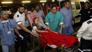 Noam Glick is taken to hospital in Jerusalem (5 October 2013)