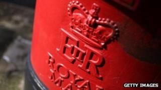 A picture of a Royal Mail post box