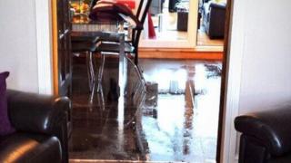 Flooded house